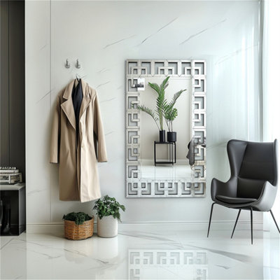 Artloge 120x70cm XL Decorative Irregular Wall Mirror Grecian Venetian Mirror Entryway Dining