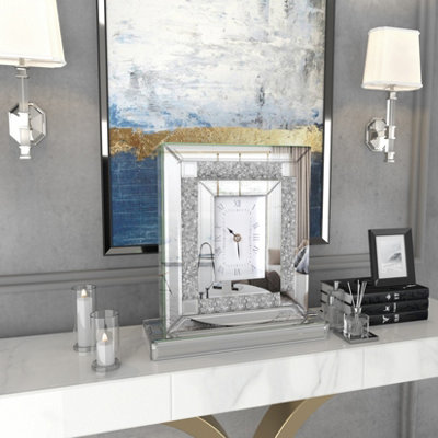 Artloge 30x9.6x33cm Sparkly Mirrored Crushed Crystal Filled Diamond ...