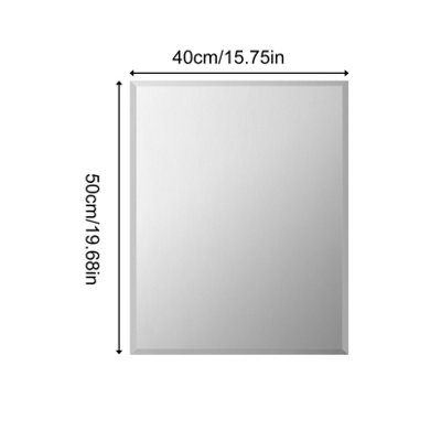Artloge 40x50cm Bathroom Mirror Plain Rectangle Frameless Bevelled Wall ...