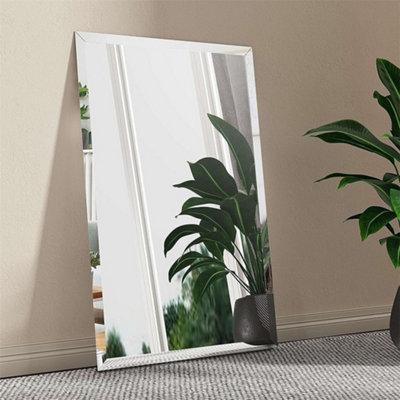 Artloge Bathroom Mirror Plain Rectangle Luxury Frameless Bevelled Wall Mounted 800x600mm