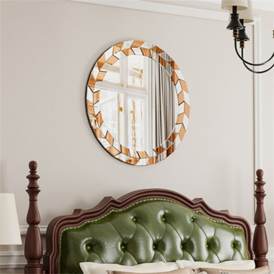 Artloge Rose Gold Luxury Wall Mirror 3D Art Style Living Bath Room ...