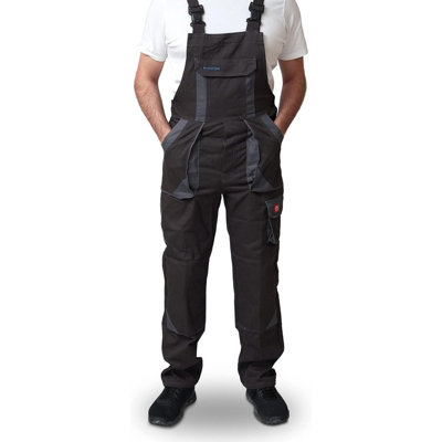 ArtMas Black Bib Brace Overalls for Men size UK30 Heavy Duty Cargo ...