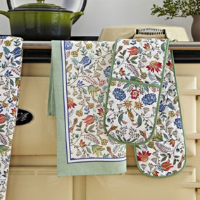 Arts & Crafts Floral Print 100% Cotton Tea Towel