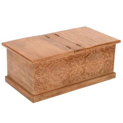 Artwork Coffee Table/Blanket Box - Solid Mango Wood - L55 x W100 x H40 cm