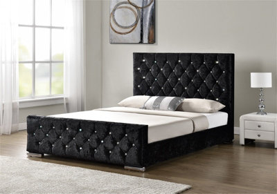 Black velvet deals double bed