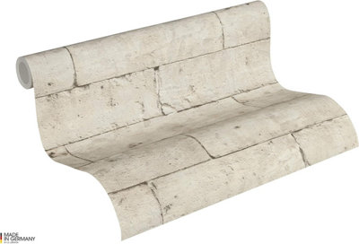 AS Création Stone Effect Beige Grey Wallpaper Non Woven wallcovering 366201