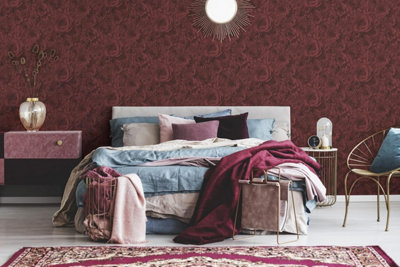 AS Creation 387183 3D Effect Red Floral Non-Woven Wallpaper