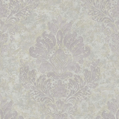 AS Creation Alena Floral Damask Ornament Wallpaper 10m Non Woven Vinyl Textured Grey Beige 37901-4