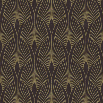 AS Creation Art Deco Fan Arches Black Gold Wallpaper Metallic Effect Textured