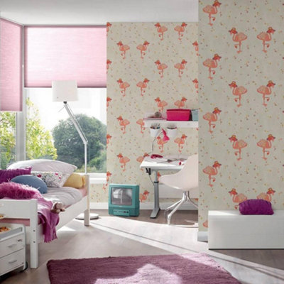 AS Creation Beige Orange Floral Flamingo Wallpaper Flowers Feature Wall Modern