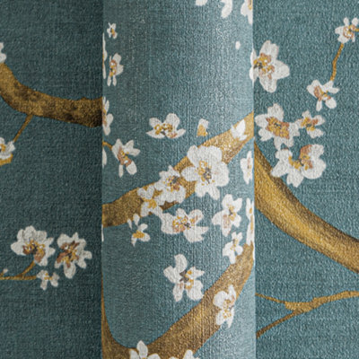 AS Creation Blossom Flowers Teal Green Floral Wallpaper 78199-4