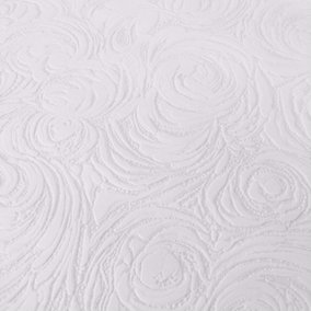 AS Creation Blown Vinyl Rose Swirl White Wallpaper 2613-11
