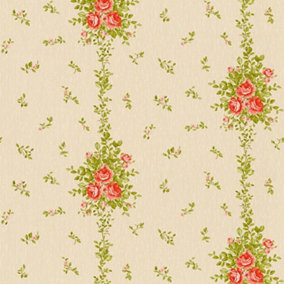 AS Creation Chintz Rose Garden Wallpaper Floral Textured Paste The Wall Vinyl