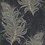 AS Creation Feather Wallpaper Metallic Glitter Textured Vinyl Grey Black Gold 38009-4