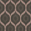 AS Creation Jewel Retro Ogee Geometric Wallpaper Metallic Glitter Geo Vinyl Rolll Black Rose Gold 36873-1