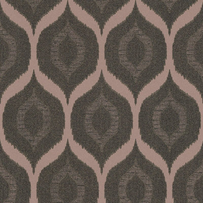 AS Creation Jewel Retro Ogee Geometric Wallpaper Metallic Glitter Geo Vinyl Rolll Black Rose Gold 36873-1