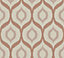 AS Creation Jewel Retro Ogee Geometric Wallpaper Metallic Glitter Geo Vinyl Rolll Cream Rose Gold 36873-2