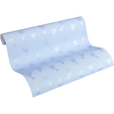 AS Creation Little Stars Blue Baby Feet Wallpaper Toyroom Nursery Paste The Wall