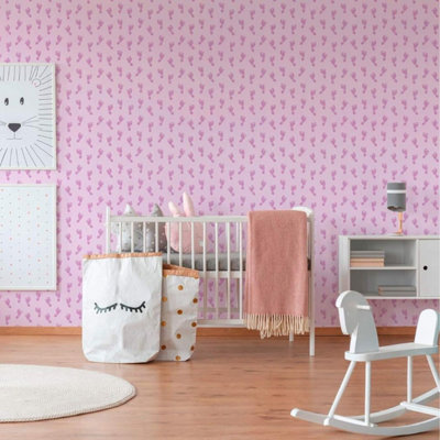 AS Creation Little Stars Pink Baby Feet Wallpaper Toyroom Nursery Paste The Wall