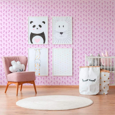 AS Creation Little Stars Pink Baby Feet Wallpaper Toyroom Nursery Paste The Wall