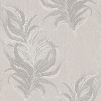 AS Creation Mata Hari Bird Feather Wallpaper Cream Grey 38009-2