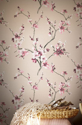 105732A - Graham & Brown, Oriental Bamboo Blossom Removable Wallpaper