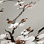 AS Creation Oriental Floral Blossom Tree Branches Wallpaper Vinyl Grey Brown White 38520-4