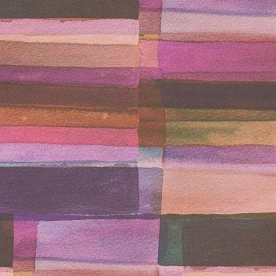 AS Creation Purple Horizontal Blocks Wallpaper Geometric Abstract Paste The Wall