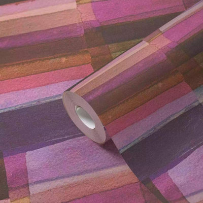 AS Creation Purple Horizontal Blocks Wallpaper Geometric Abstract Paste The Wall