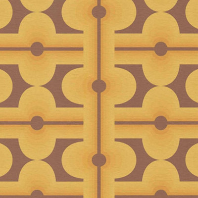 AS Creation Retro 70's Shape Pattern Yellow Wallpaper Textured Paste The Wall