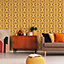 AS Creation Retro 70's Shape Pattern Yellow Wallpaper Textured Paste The Wall