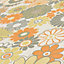 AS Creation Retro Floral Pattern Wallpaper Sage Green Orange Paste The Wall