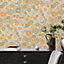 AS Creation Retro Floral Pattern Wallpaper Sage Green Orange Paste The Wall