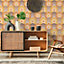 AS Creation Retro Flowers Yellow Wallpaper Trendy Textured Paste The Wall