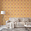 AS Creation Retro Flowers Yellow Wallpaper Trendy Textured Paste The Wall