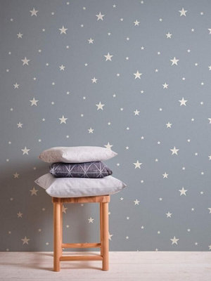 AS Creation Star Glow In The Dark Grey Non-Woven Wallpaper 324403