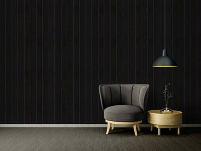 AS Creation Versace Stripe Metallic Black Gold Non-Woven Wallpaper 935244