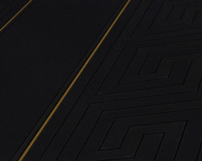 AS Creation Versace Stripe Metallic Black Gold Non-Woven Wallpaper 935244
