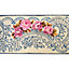 AS Creation Wolfgang Joop White Blue Rose Swirl Wallpaper Border Floral Textured