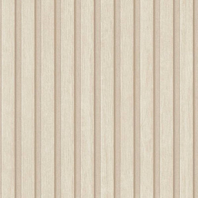AS Creation Wooden Slats Panelling 3D Wood Panel Stripe Non Woven Wallpaper Beige 39109-6