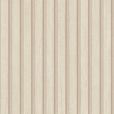 AS Creation Wooden Slats Panelling 3D Wood Panel Stripe Non Woven Wallpaper Beige 39109-6