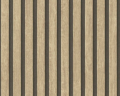 AS Creation Wooden Slats Panelling 3D Wood Panel Stripe Non Woven