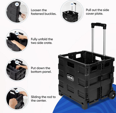 CMP Paris Plain Shopping Trolley - black - H 87 x D 28 x W 35 cm, black