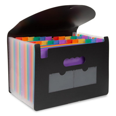 ASAB A4 24 Pocket Expanding File Organiser - Black