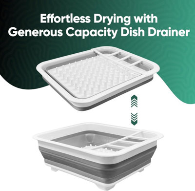 ASAB Collapsible Dish Rack Foldable Space Saver Caravan Dish Drainer