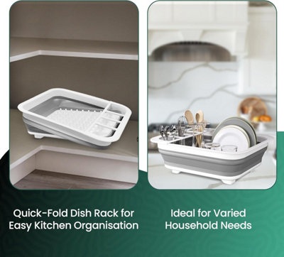ASAB Collapsible Dish Rack Foldable Space Saver Caravan Dish Drainer