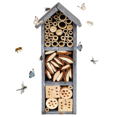 ASAB Deluxe 3 Storey Insect Hotel Grey