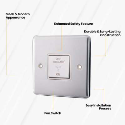 ASAB Fan Switch - Brushed Steel