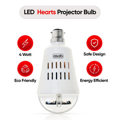 ASAB LED Projector Light Bulb Hearts