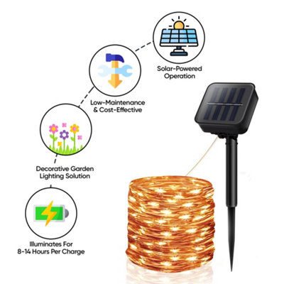 ASAB Pack Of 2 120 LED Solar String Lights 40FT